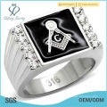 black agate masonic freemason 316 stainless steel mens ring